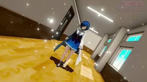 time stop hentai otdmtmk vtuber aogr undress sex school corridor mmd 3d blue hair clip 1733036428